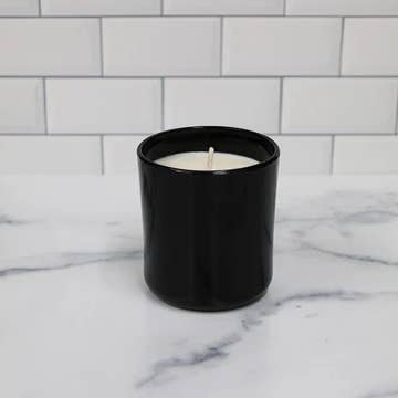 EnZebra Luxury Scented Candles - Wholesale Drinking Glass/Cup - High Gloss 14 oz Glass Tumbler White or Black