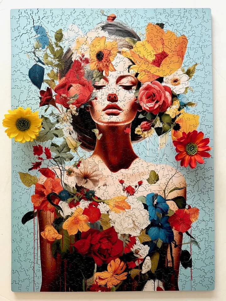 Wooden Jigsaw Puzzle with Fake Flowers - "Scents of Smell" for wholesale by PAR Puzzles