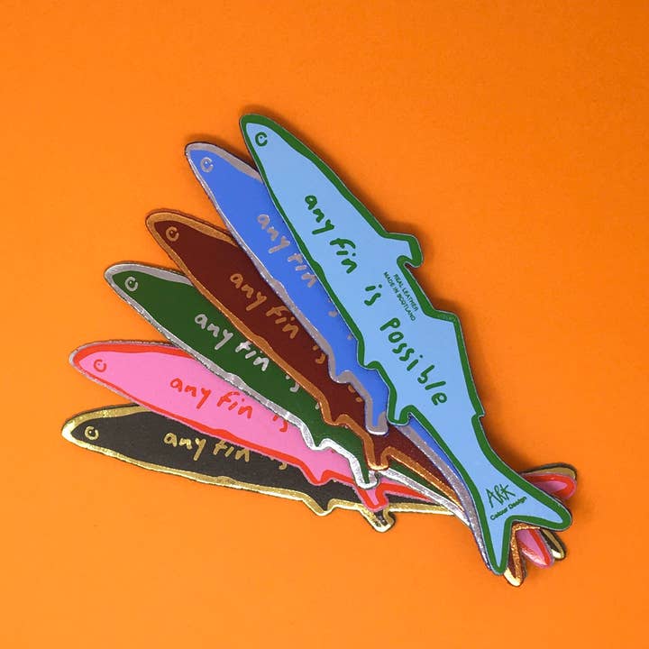 Ark Colour Design - Wholesale Bookmark - Fish "Any Fin is Possible" Bookmark