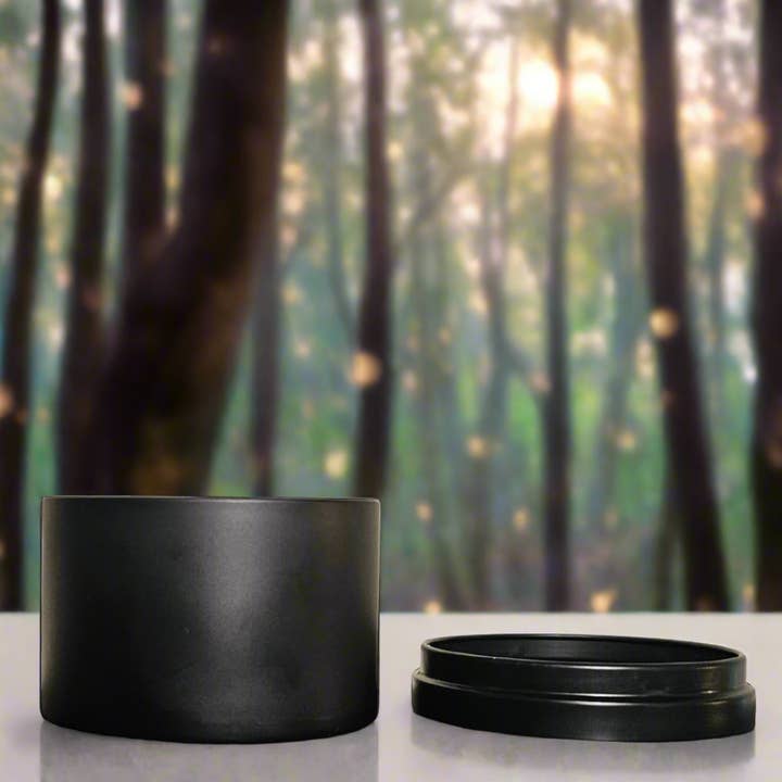 Whimsy Spellfire Sleek Soy Tin Candle - Woodsy Tobacco for wholesale by Naomi's Happy Place Shop