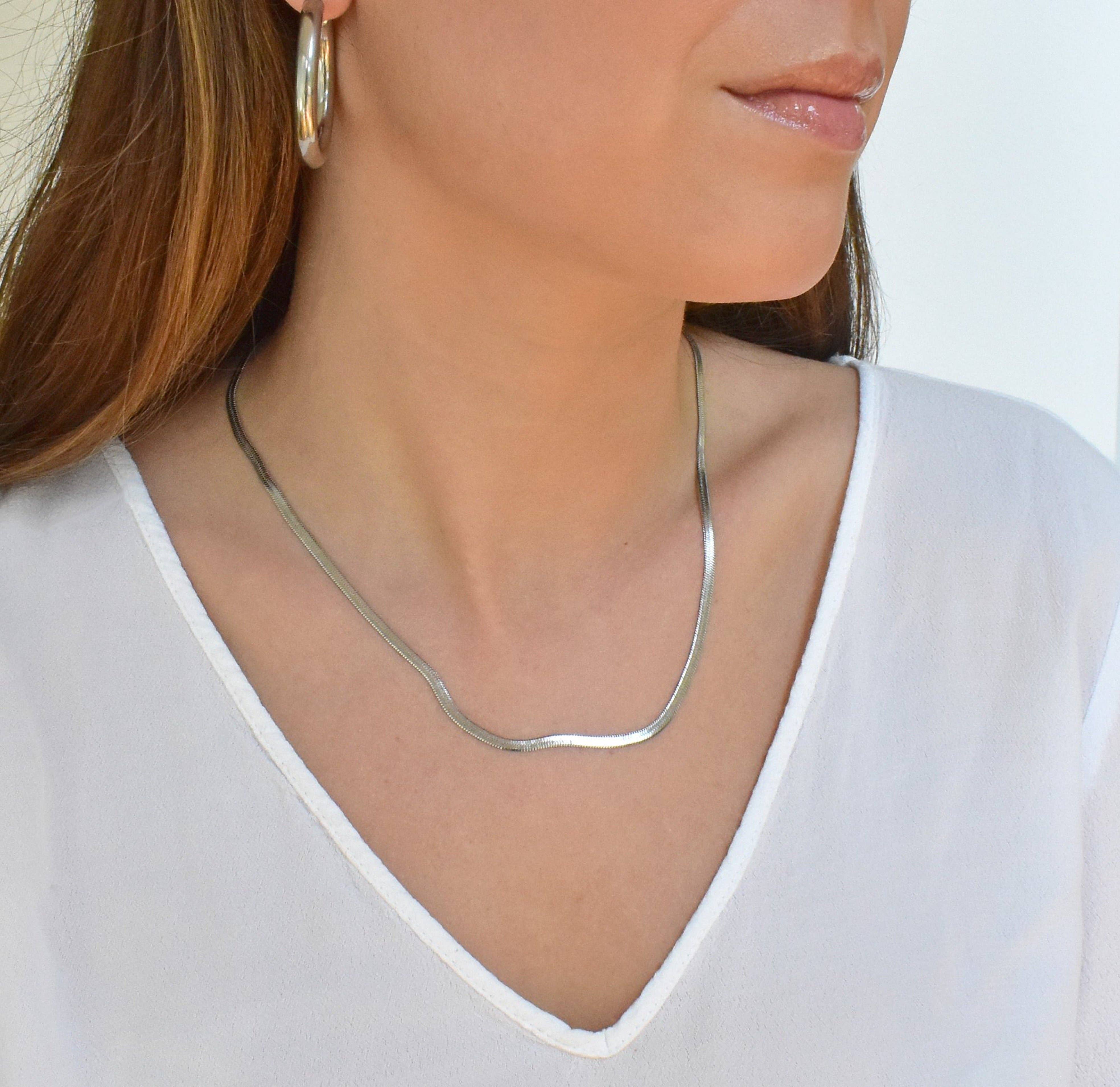 MAI DESIREE – Engroshandel Led/kæde halskæde – BECCA SØLV SLANGE KÆDE HALSKÆDE1