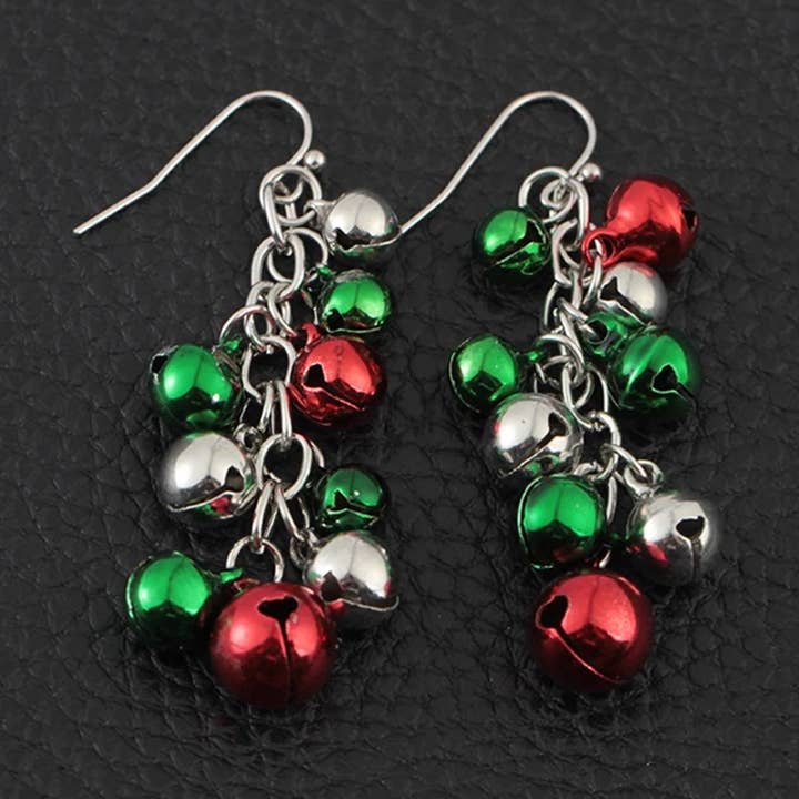 Weihnachtliche Jingle Bells baumelnde Ohrringe, machen Geräusche für den Großhandel von Syrrios Gifts LLC