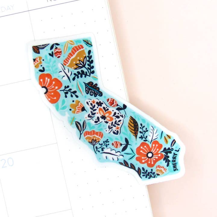 Autocollant vinyle California pour la vente par Sherry Lou Studio