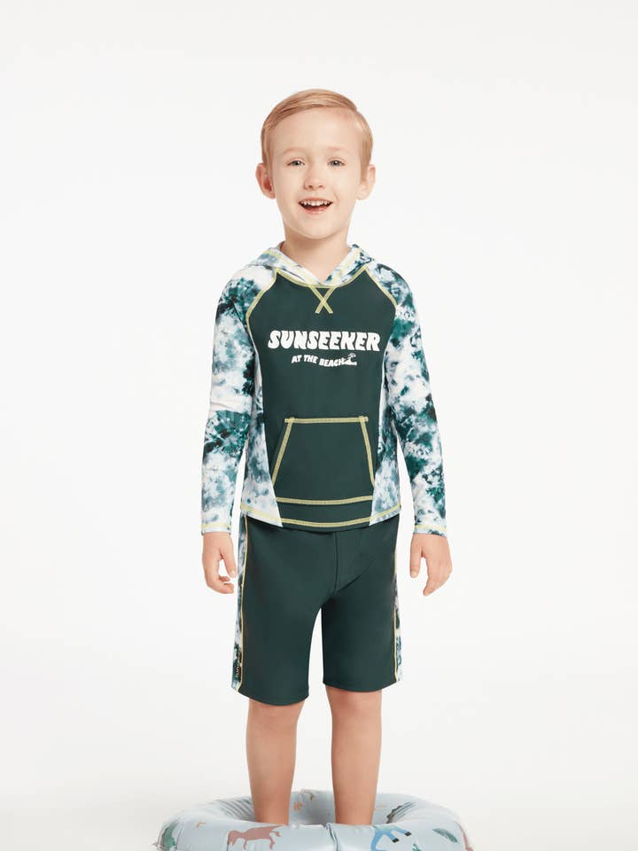 Tie Dye Long Sleeves Hooded Rash Guard for wholesale by Sunseeker