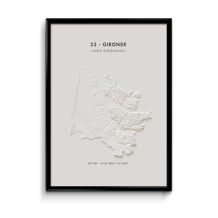 Mappa di elevazione Gironda per la vendita all'ingrosso da parte di Finke