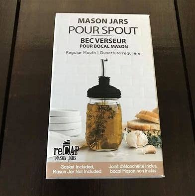 Black Mason Jar Pour Spout Lid, by reCAP®  - Sidekick of 16 for wholesale on Faire1