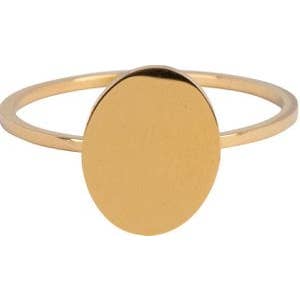 R715 Modern Oval Gold Steel voor wholesale door Charmin's Ringen