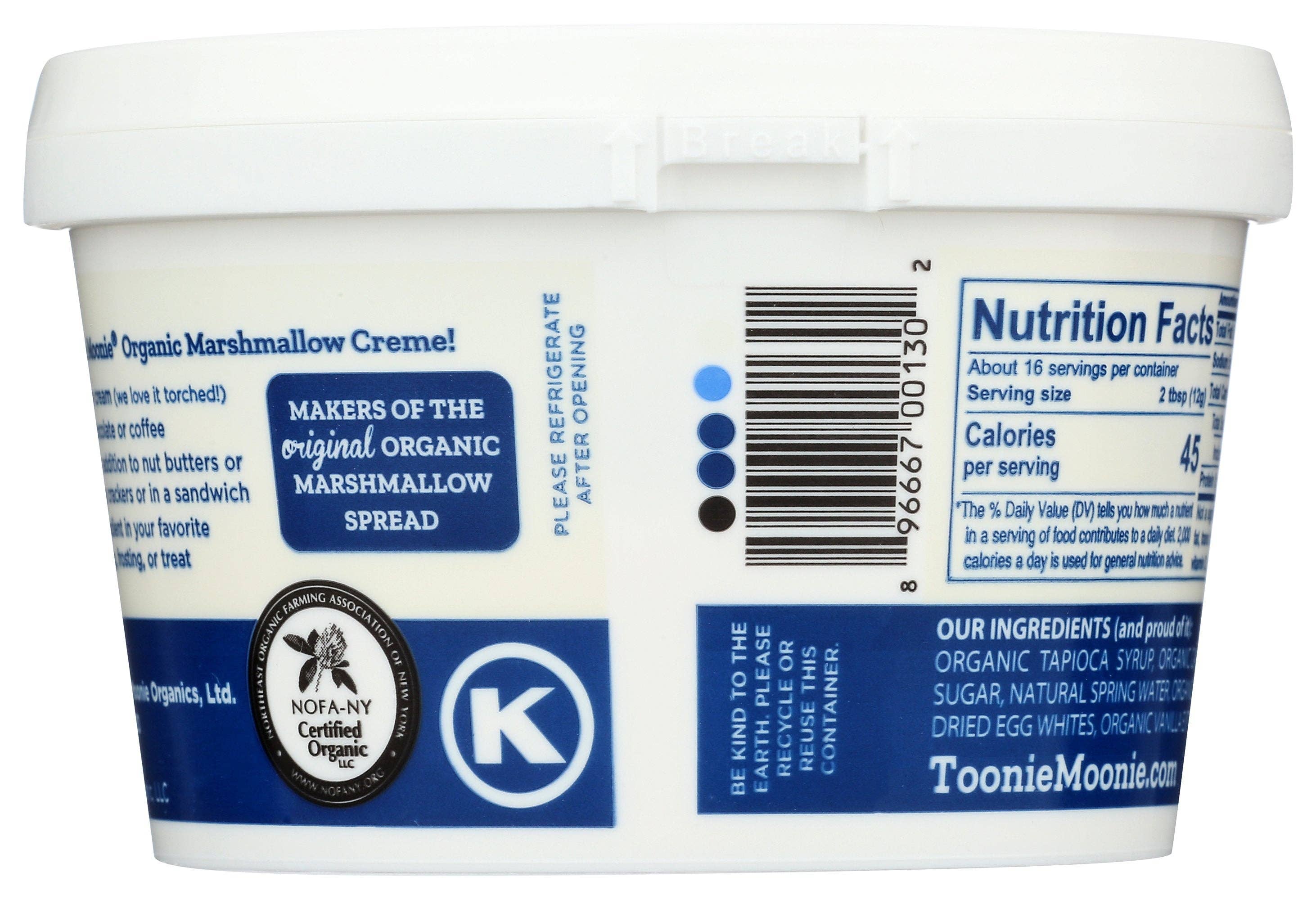 Everyday Supply Co - Wholesale Marshmallow - TOONIE MOONIE ORGANICS LT CREAM MRSHMALLOW VA - Case of 61