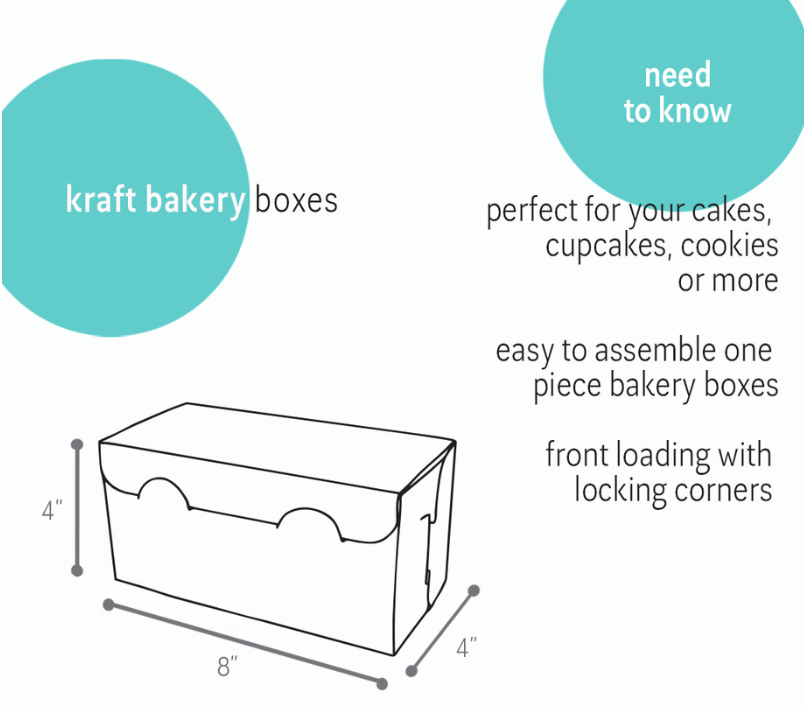 Kis Paper - Wholesale Gift Box - Custom Print Kraft Bakery Box 8x4x4 inches2