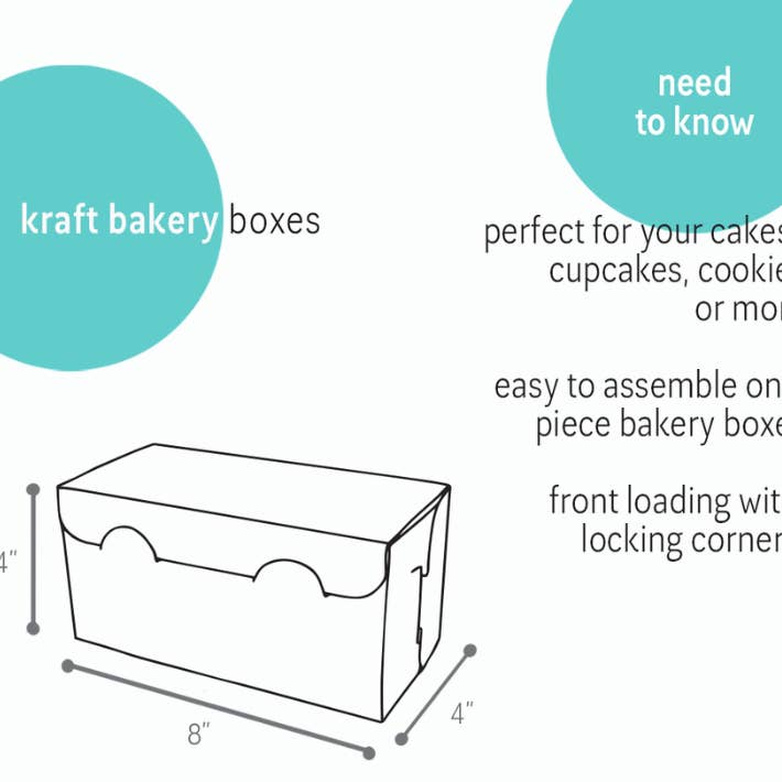 Kis Paper - Wholesale Gift Box - Custom Print Kraft Bakery Box 8x4x4 inches2