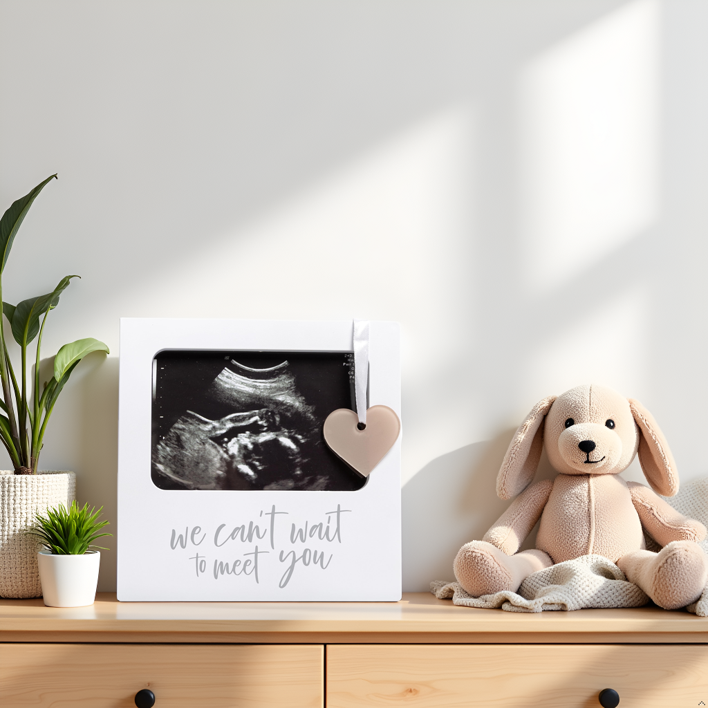 Kate & Milo - Vente Cadre photo - Enfant et bébé - Nous avons hâte de te rencontrer cadre à breloque échographie3