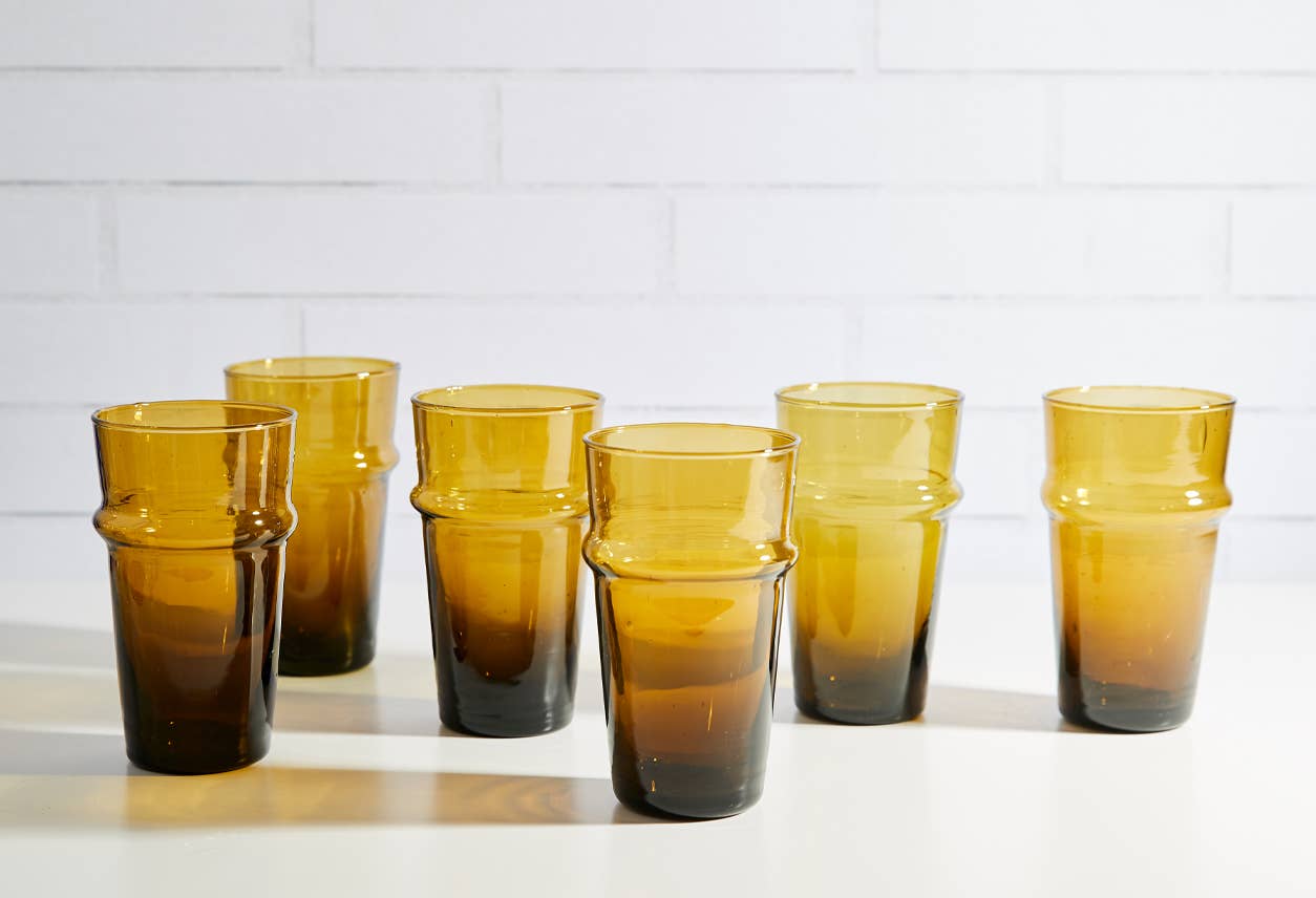 Verve Culture - Wholesale Drinking Glass/Cup - Moroccan Beldi Glassware - Amber1