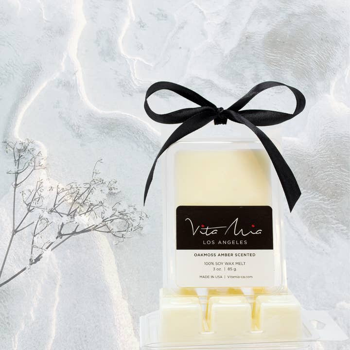 Oakmoss and Amber 3oz Wax Melts| 100% Soy Wax Melts for wholesale by Vita Mia