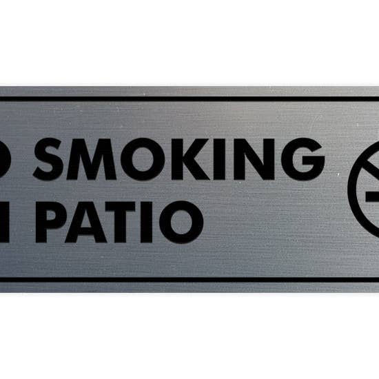 Standard No Smoking On Patio Sign for wholesale by All Quality