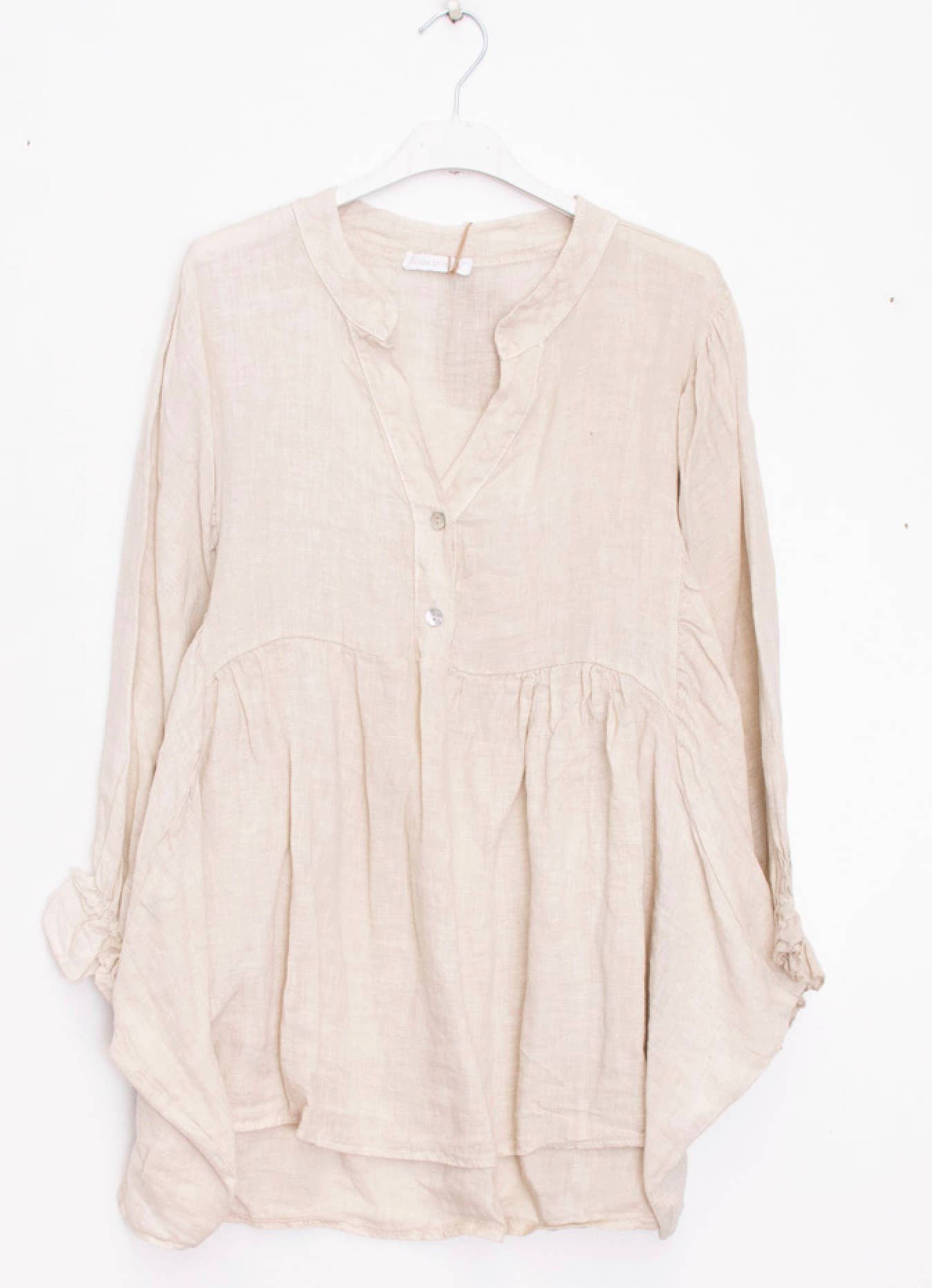 Happy look - Wholesale Blouse - Women's - Puff sleeve linen blouse 14