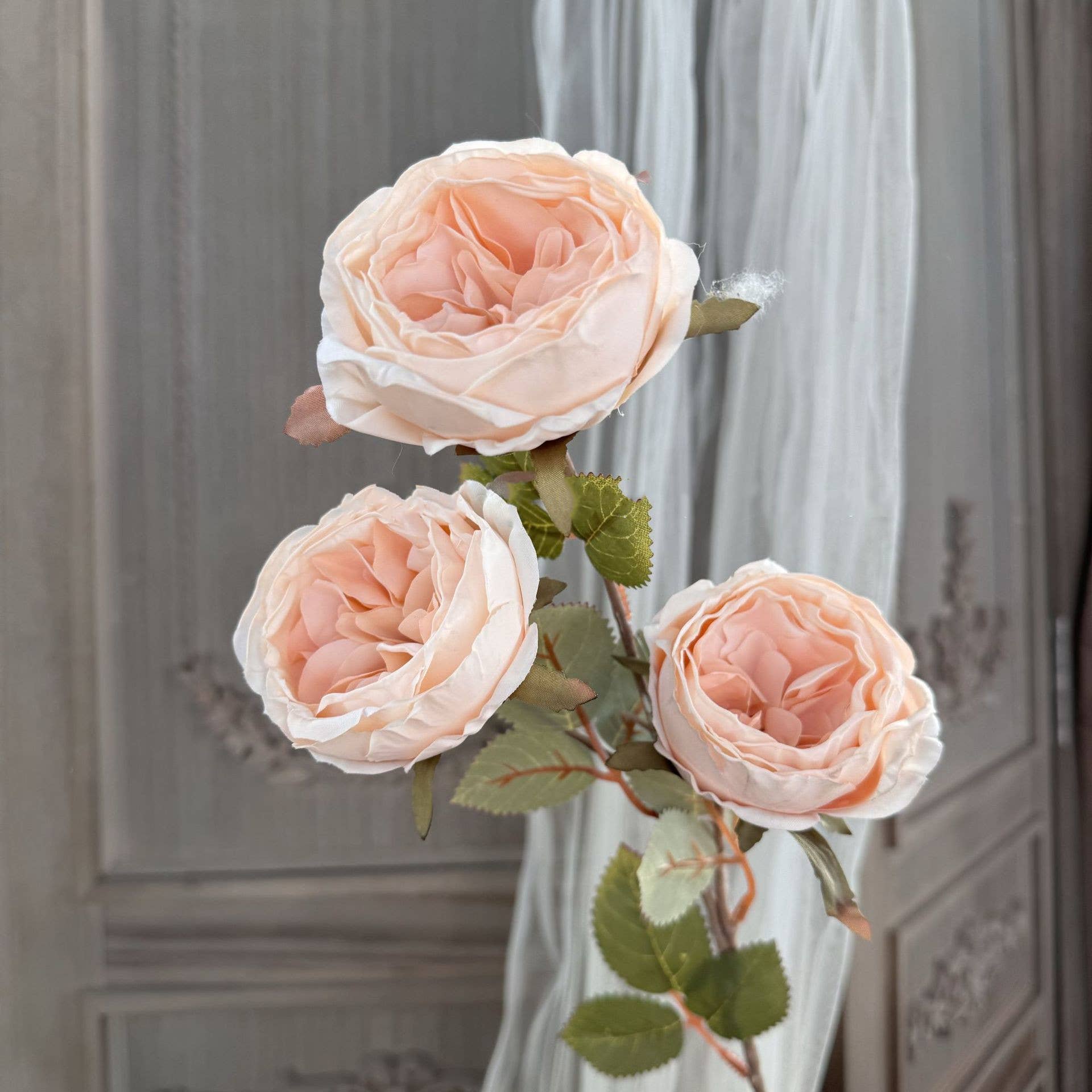 Sweet Home Deco - Wholesale Artificial Flowers - 27''T Faux Dried Look Silk Austin Rose Autumn Flower Stem1