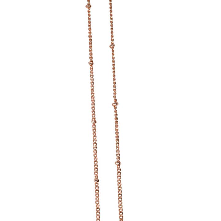 Irréversible - Wholesale Link & Chain Necklace - CHAINE FINE PERLÉE 45CM - MAILLE 1MM - PLAQUÉ OR ROSE