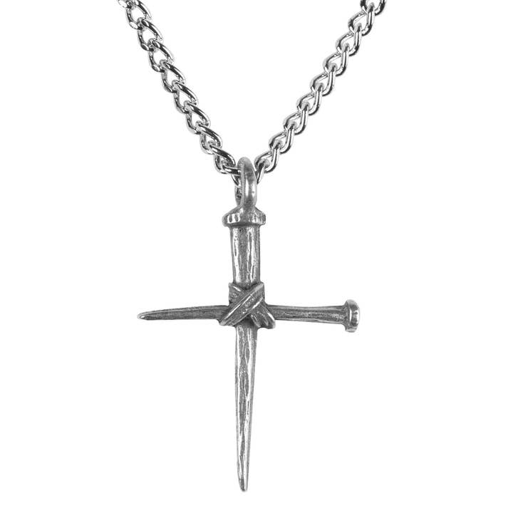 Rustic Two Nail Cross Necklace for wholesale by Dicksons