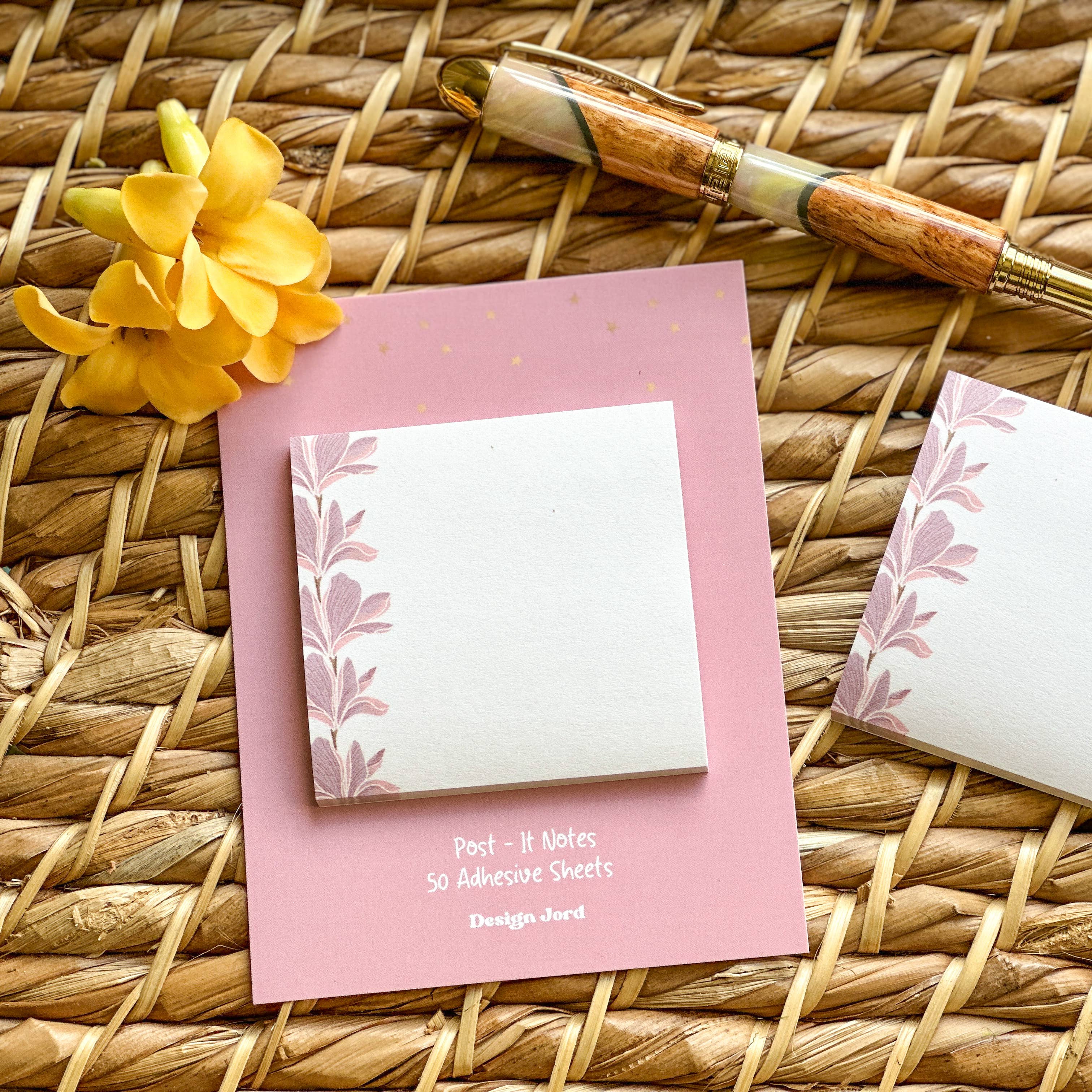 Design Jord - Wholesale Stationery/Notecard Set - Pastel Plumeria - Post-It Note1