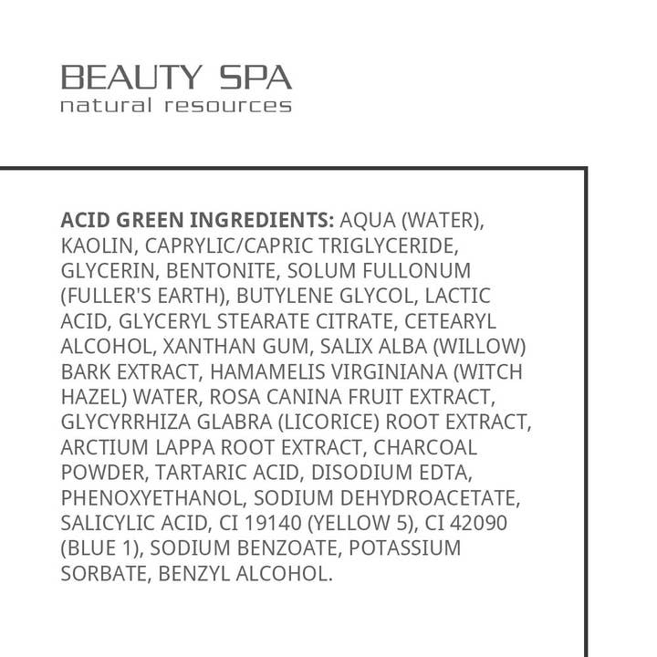 SPA INDUSTRY - Wholesale Skincare Face Mask - Beauty Spa MINERAL PURIFYING MASK ACID GREEN 300, ml3