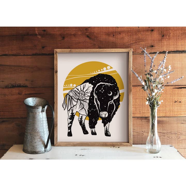 Mountain Mornings - Wholesale Art Print - Bison Sunset Print1