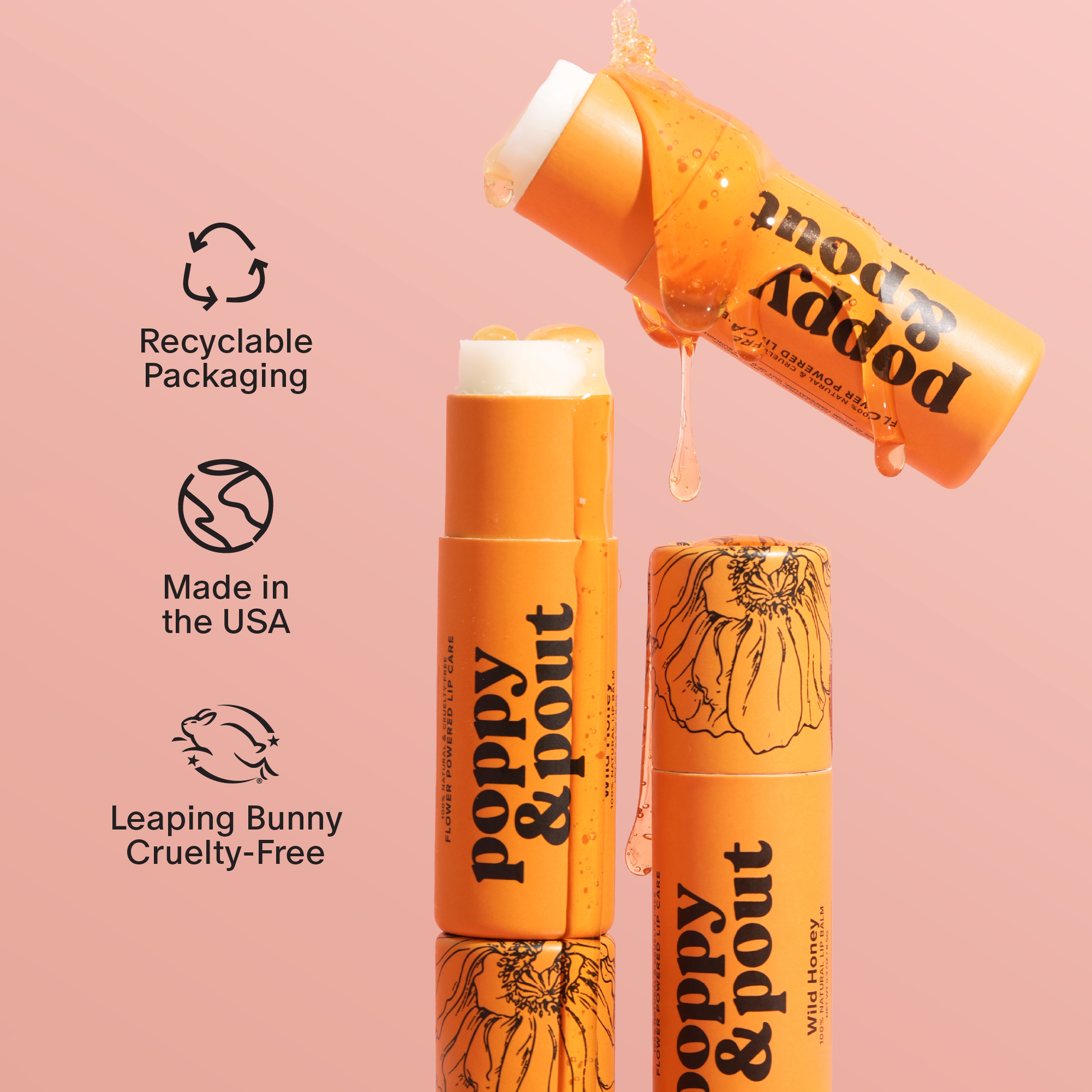 Poppy & Pout - Wholesale Lip Balm - Lip Balm, Wild Honey3