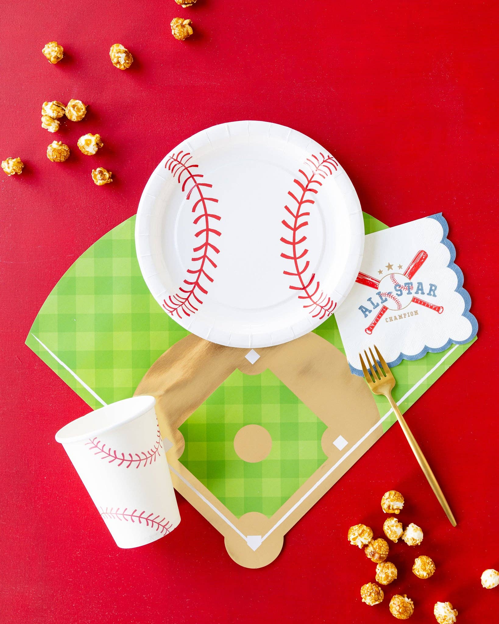 My Mind’s Eye – wholesale Engångsbordstabett – BAS1021 - Baseball Diamond Paper Placemat1