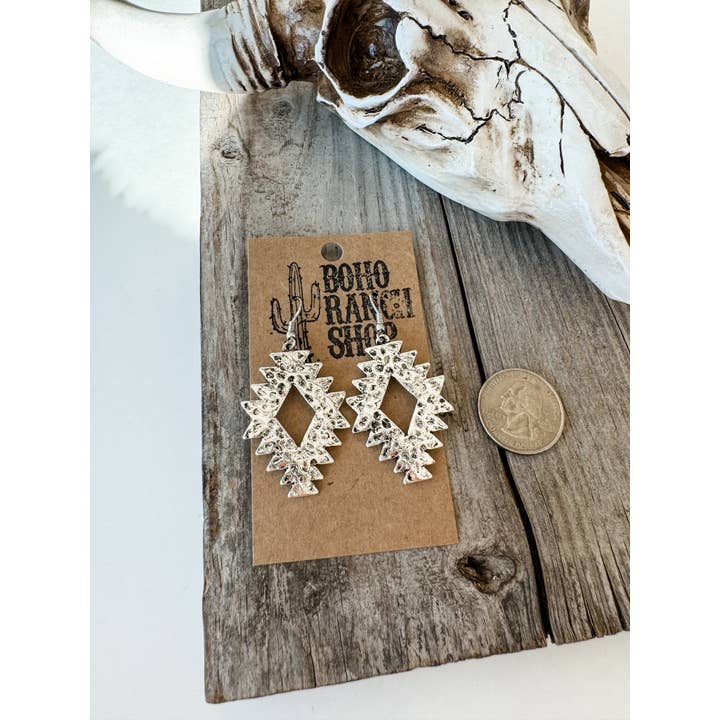 Boho Ranch Shop - Wholesale Dangle Earrings - Western Hammered Textured Aztec Dangle Earrings