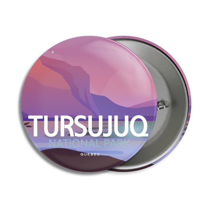 Tursujuq National Park of Quebec Pinback Button for wholesale by Canada Untamed
