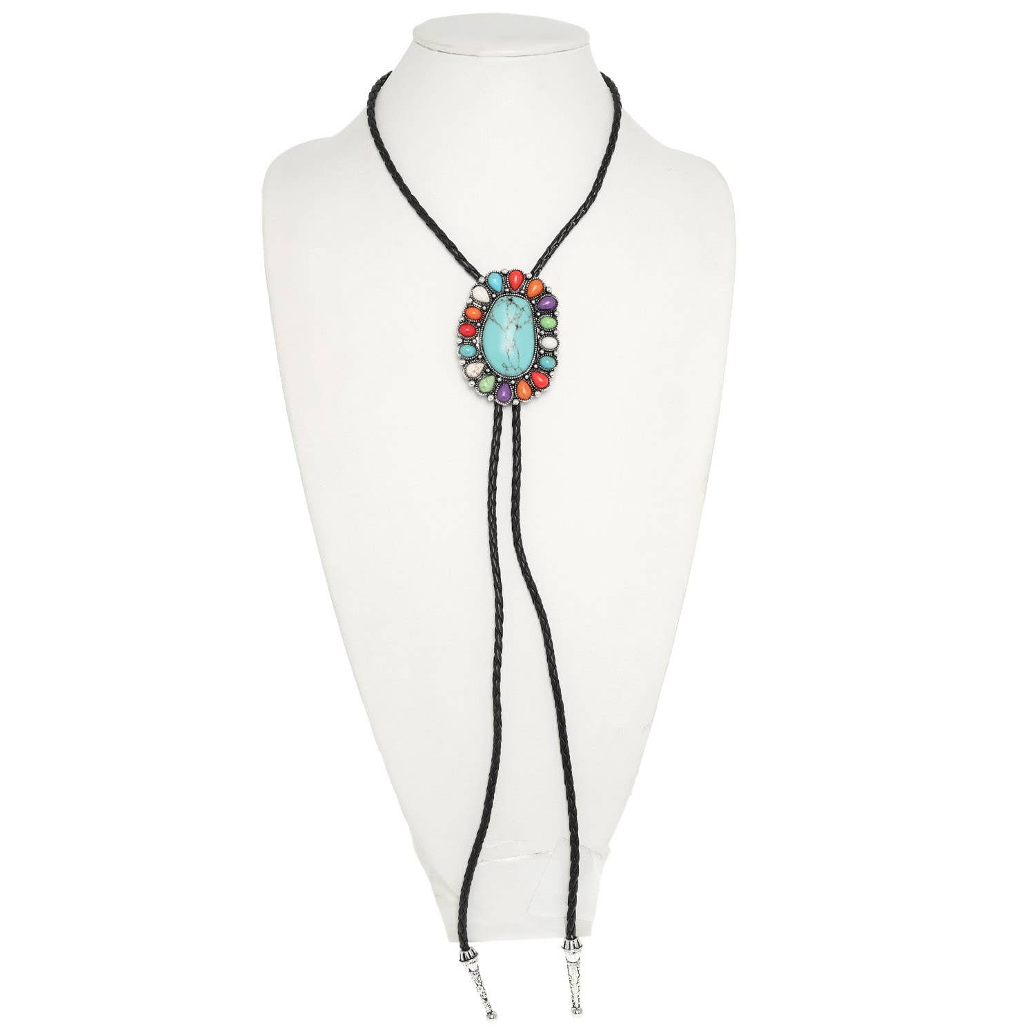anbfashion - Vendita all'ingrosso Collana con ciondolo/pendaglio - Collana Bolo Concho Turchese Occidentale N183190
