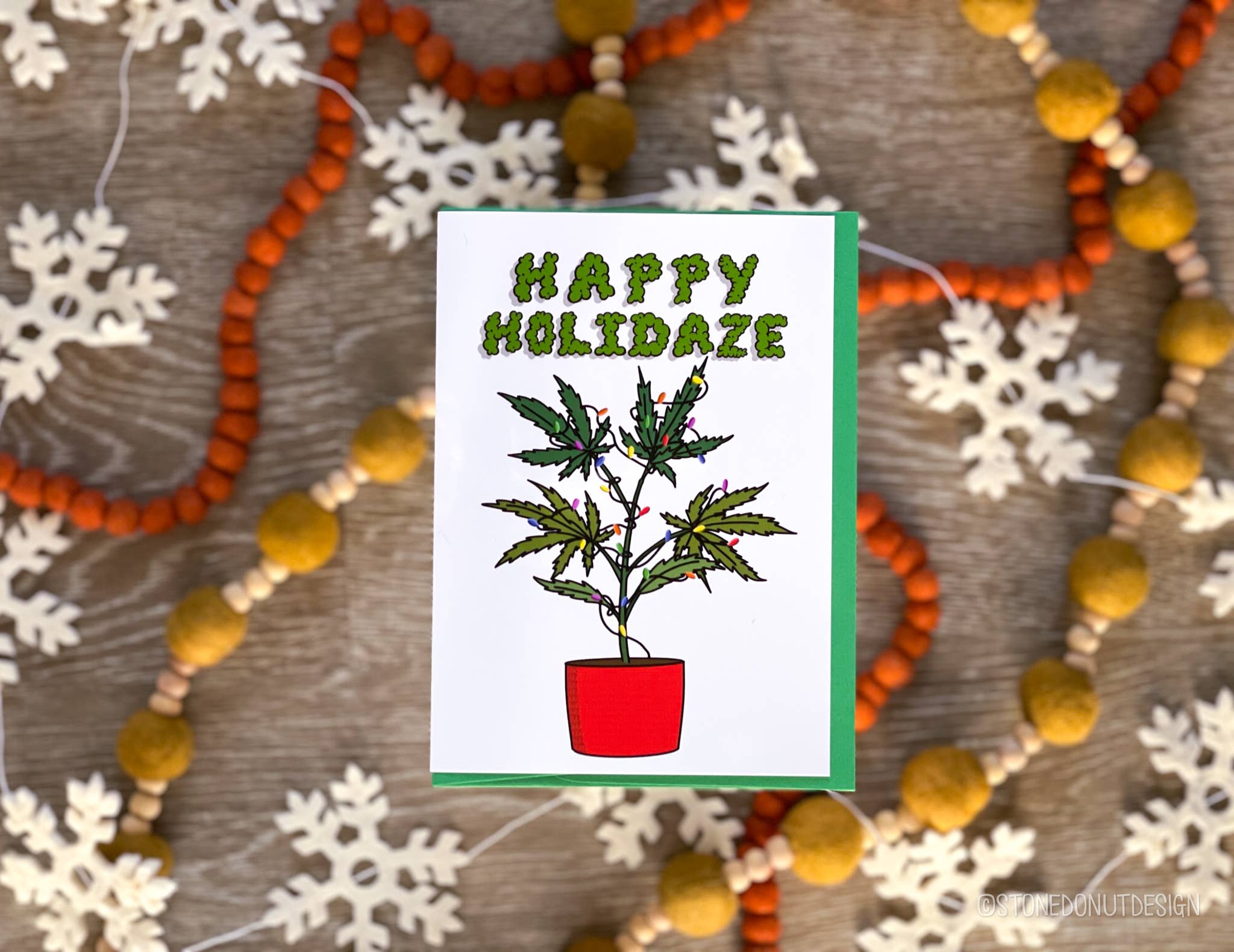 Stone Donut Design, LLC – postal de época festiva por atacado – Cartão Feliz Holidaze by StoneBout Design2