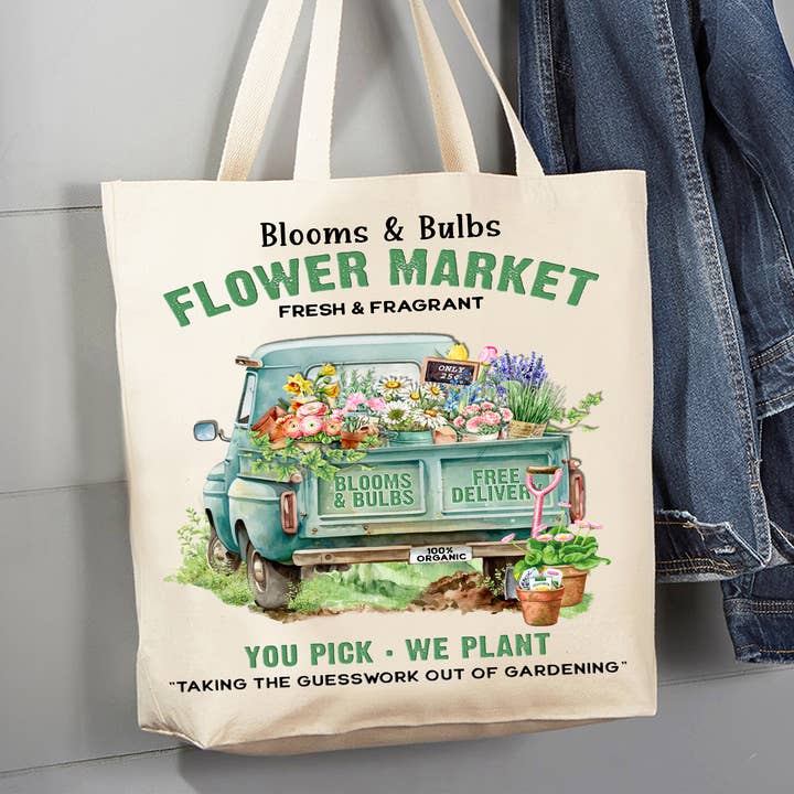 Avery Lane Gifts - Wholesale Tote Bag - Women's - Modern Farmhouse Country Pick up Truck Canvas Tote Bag