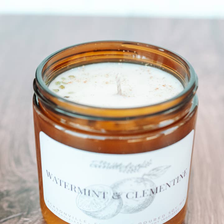 Watermint and Clementine Amber Jar Candle for wholesale by Candleleaf