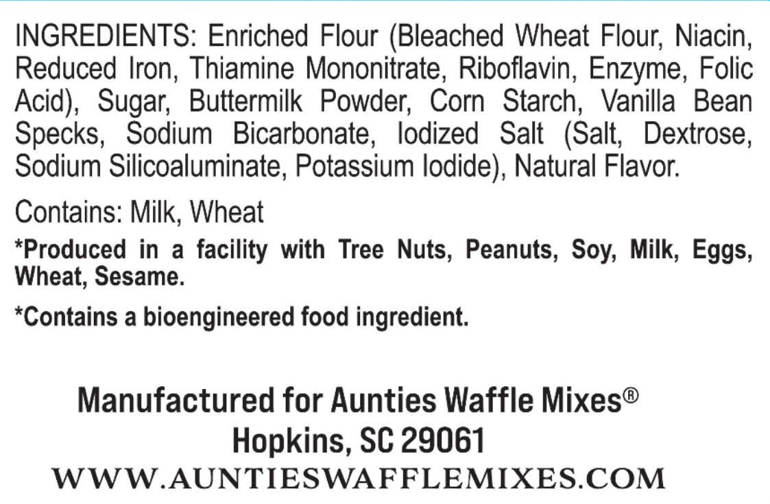 Aunties Waffle Mixes – wholesale Pannkaksmix – Vanilj Solskens Våffelmix5