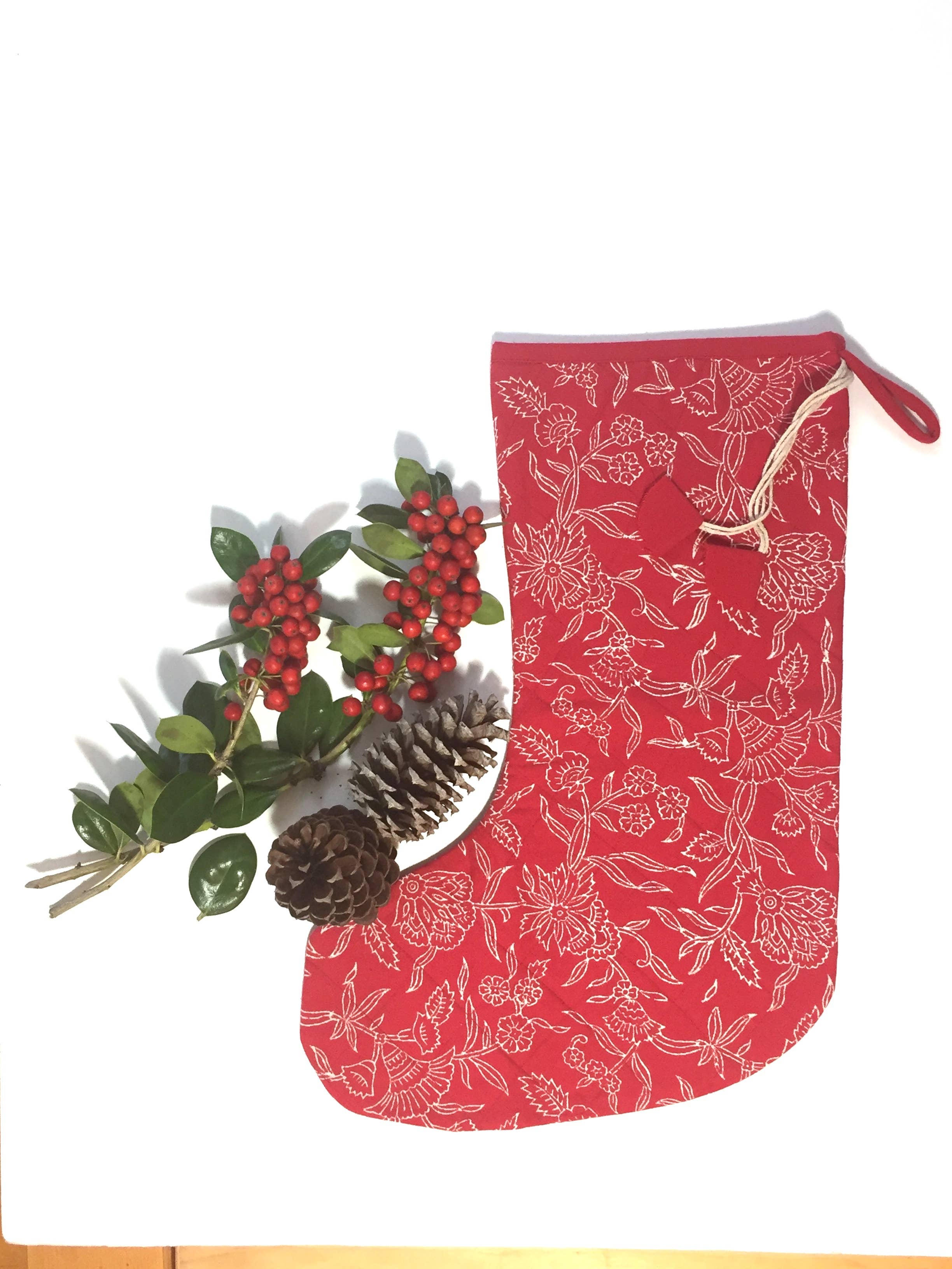 Mehera Shaw - Wholesale Holiday Stocking - Christmas Stockings in Hand Block Printed Cottons2