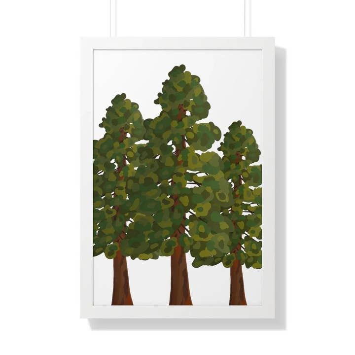 Coastal Redwoods Print Framed Wall Art In Black Walnut Frame With Matte Finish For Elegant Home Decor for wholesale by The Potted Pixel