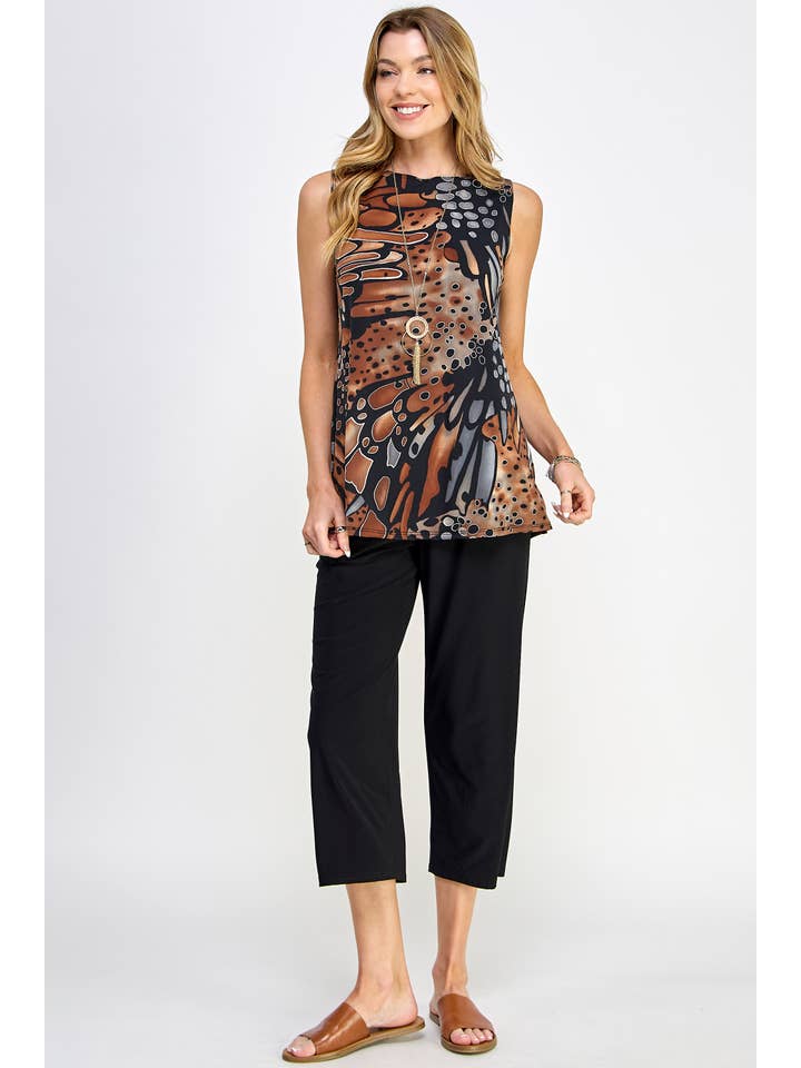 Jostar - Wholesale Tunic - Women's - Print Boat Neckline Top-2063HT-TRP1-W207