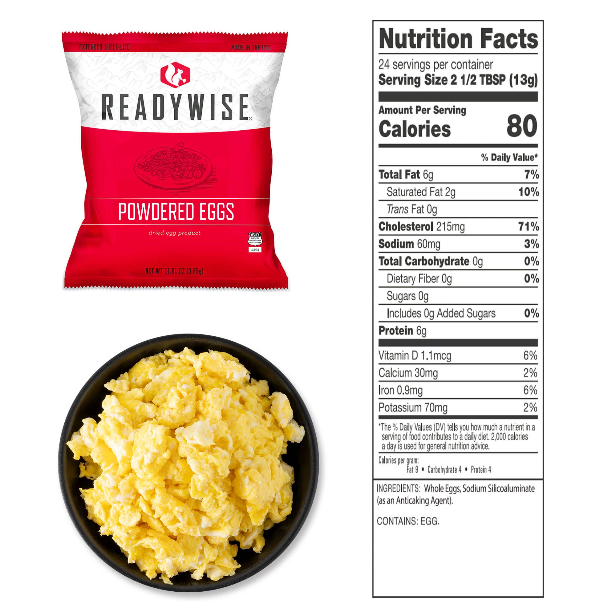 Ready Wise - Wholesale Powdered Health Drink - Powdered Eggs (In a Bucket)- 144 Total Servings2