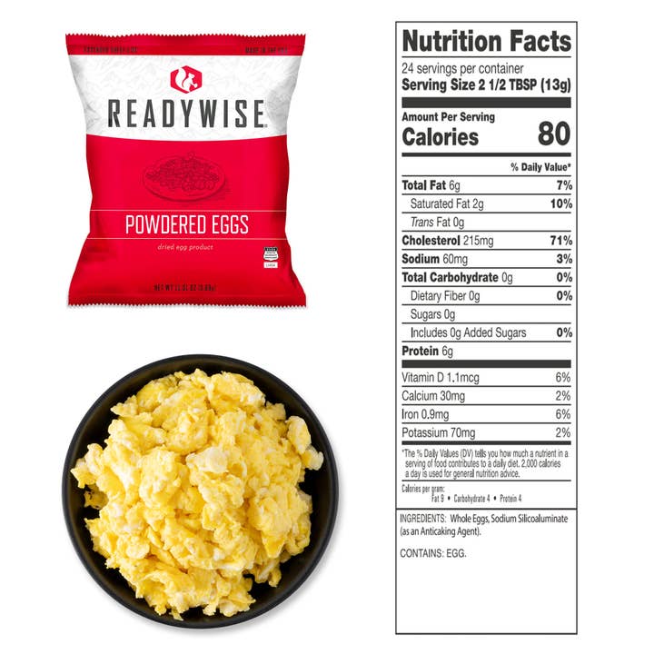 Ready Wise - Wholesale Powdered Health Drink - Powdered Eggs (In a Bucket)- 144 Total Servings2
