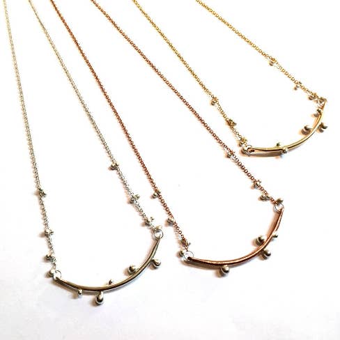 YedOmi Jewelry - Wholesale Link & Chain Necklace - Small Bulb Bar Necklace- 18 inches