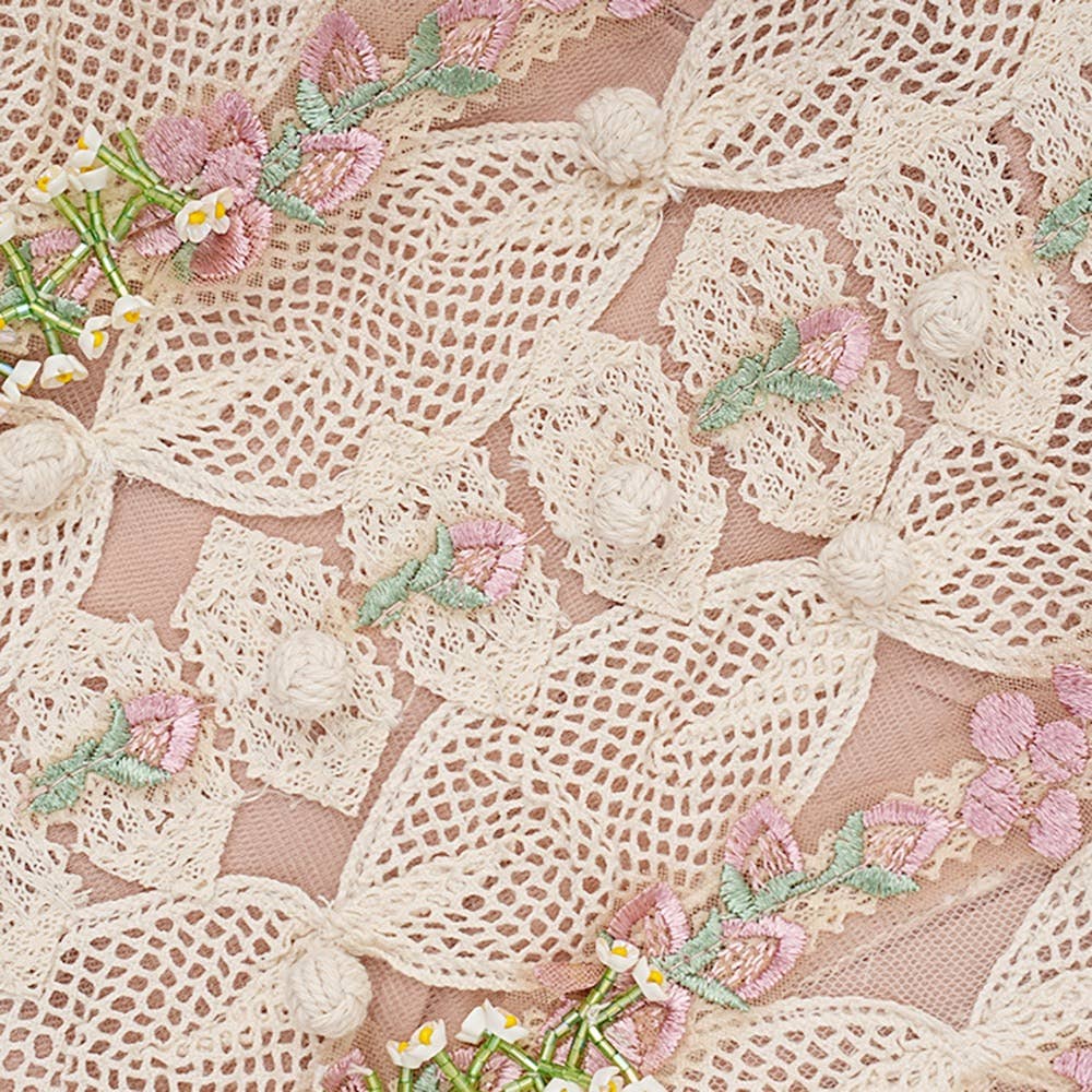 Couleur comme sur les photos Robe sans manches à col en V avec broderie florale à la main DR586Y en vente sur Faire6