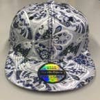 Casquette fleur japonaise bleu blanc pour la vente par Kimono Cap