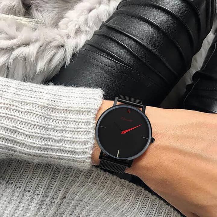 Life 36 Mesh rote minimalistische Damenarmbanduhr für den Großhandel von Element Watch Company