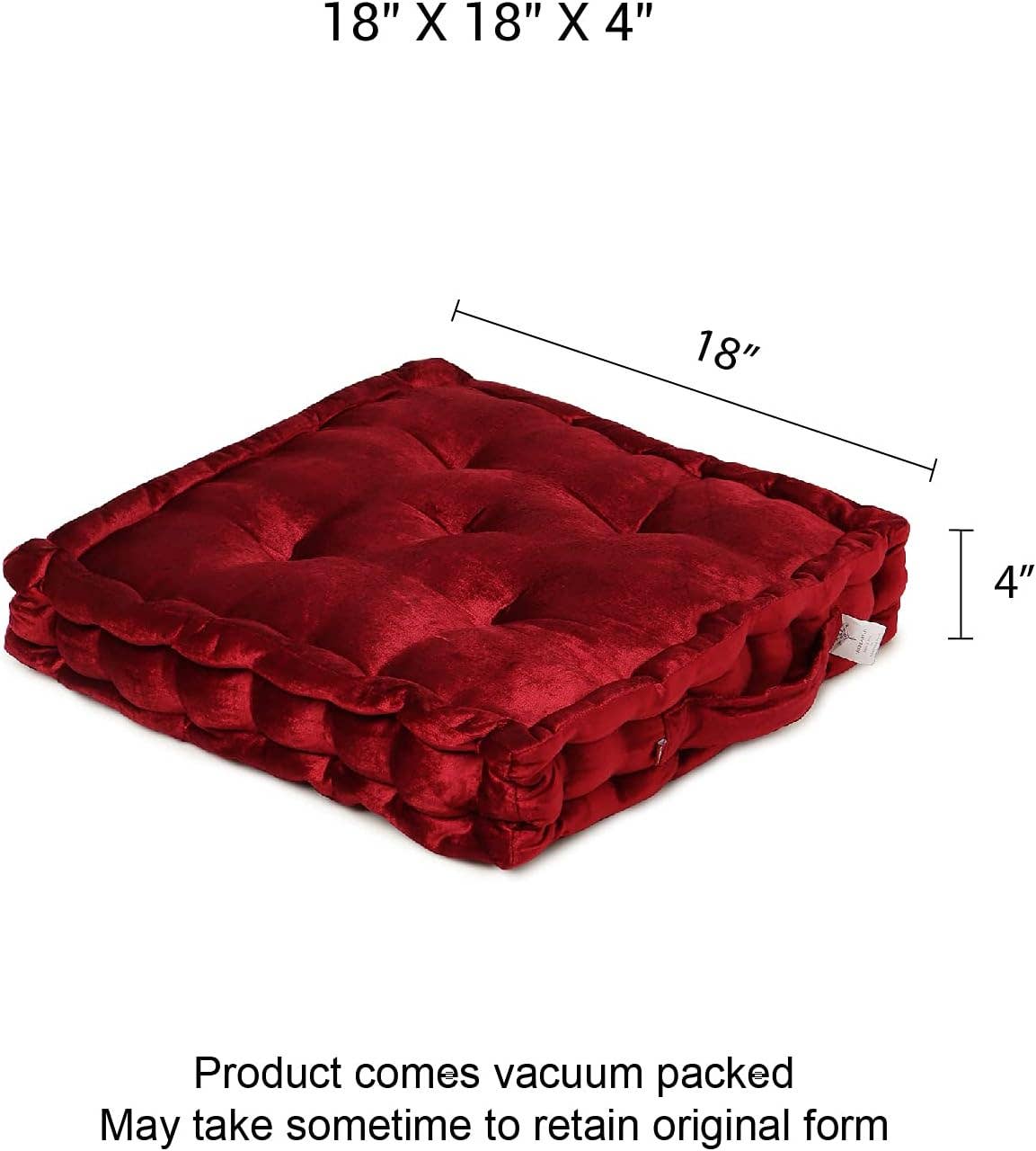 Wine Red · REDEARTH · Velvet Floor Pillows-Premium Rayon Cotton for wholesale on Faire1