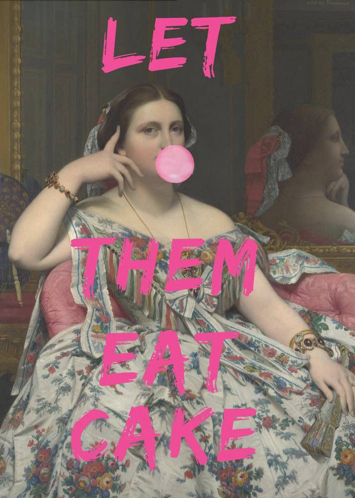 GTA ART - Wholesale Art Print - Wall art Let Them Eat Cake, Bubble Gum Vintage Portrait1