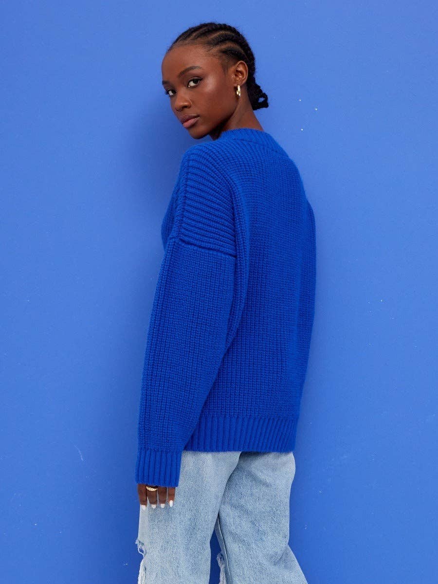 Marayn - Wholesale Knit Sweater - Women's - New European AutumnWinter Vneck Loose Knit Sweater10