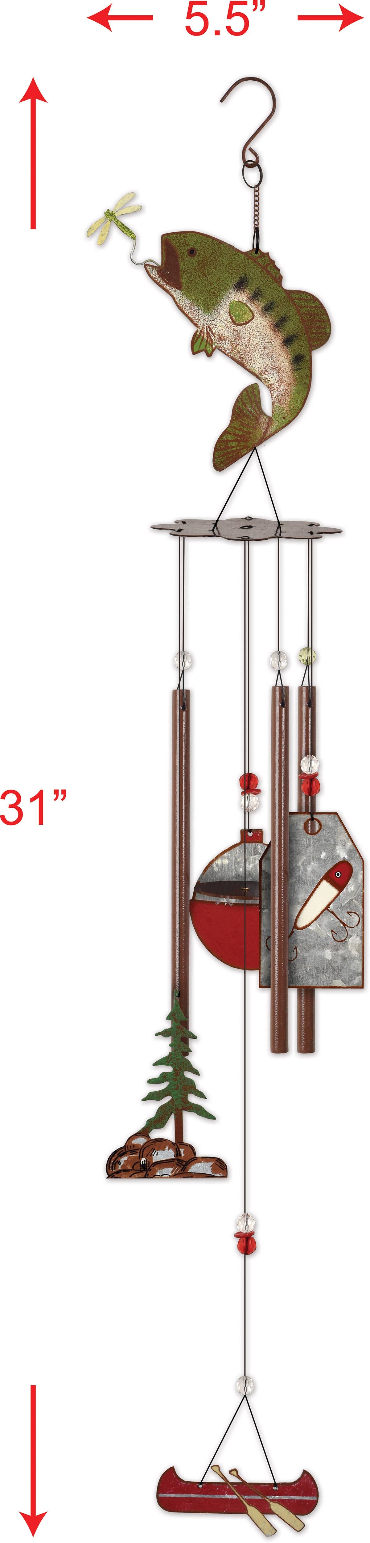 Sunset Vista Designs - Wholesale Wind Chime - Catch of the Day, Rustic Bass Wind Chime1