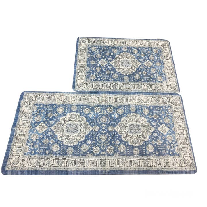 Tapete de Área Pequeno Tapete de Banho Azul Antiderrapante Macio Lavável na Máquina por atacado de TOBMARC