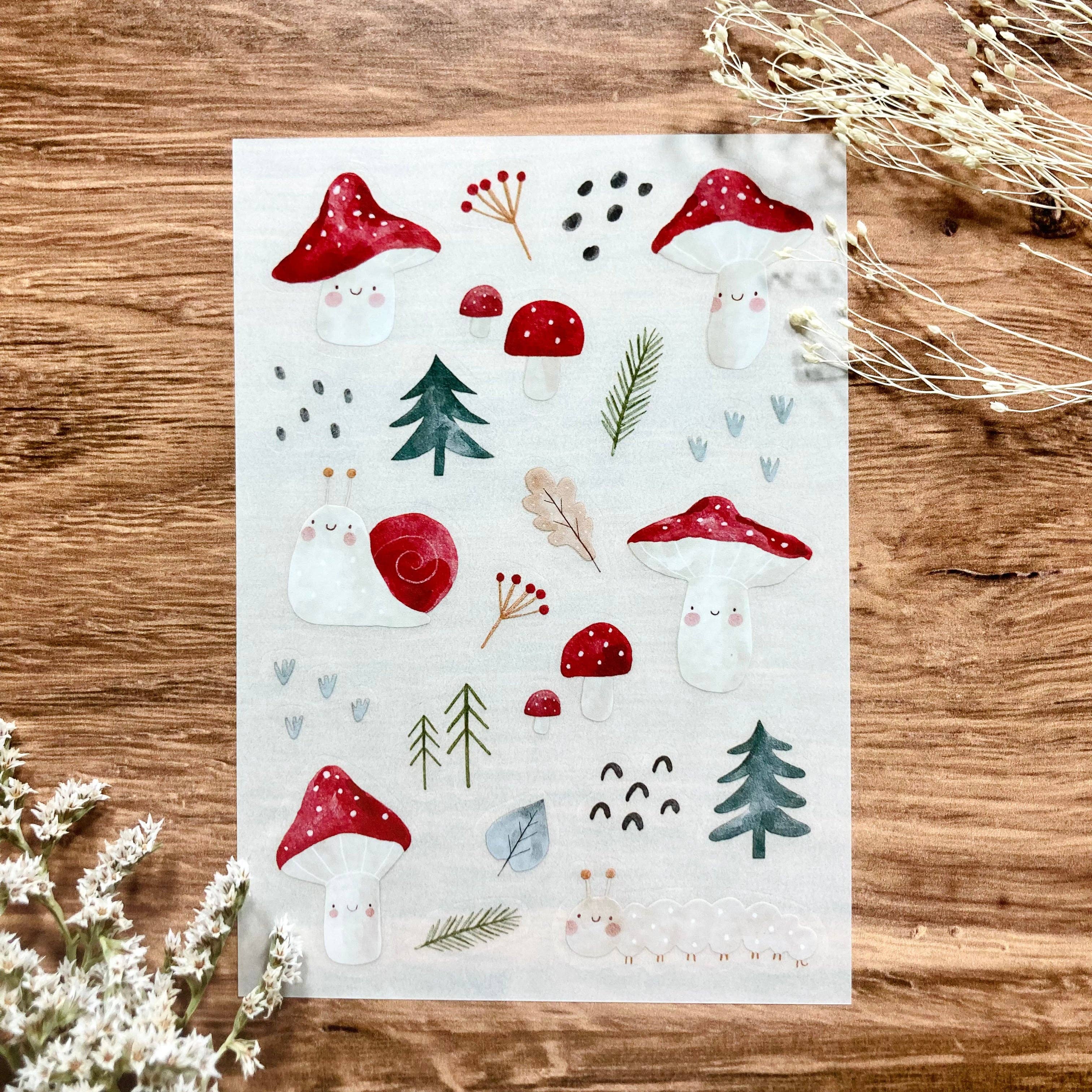 Meowashi Studio - Wholesale Sticker - Mushroom Rub-on Transfer Sticker3