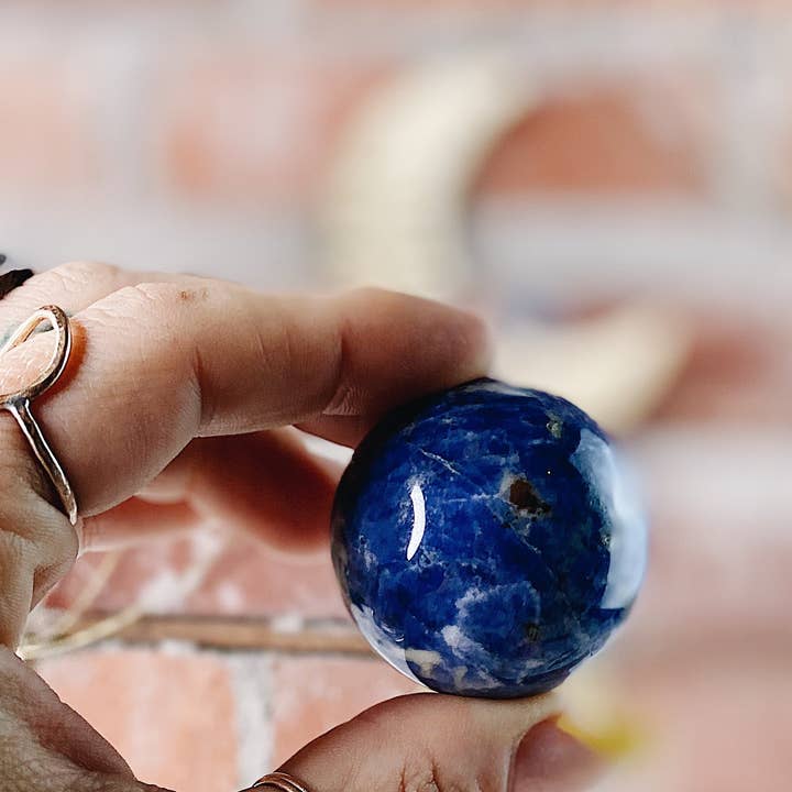 Intuitively Chosen Sodalite Sphere for wholesale by Wild Alabaster